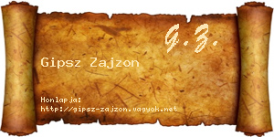 Gipsz Zajzon névjegykártya